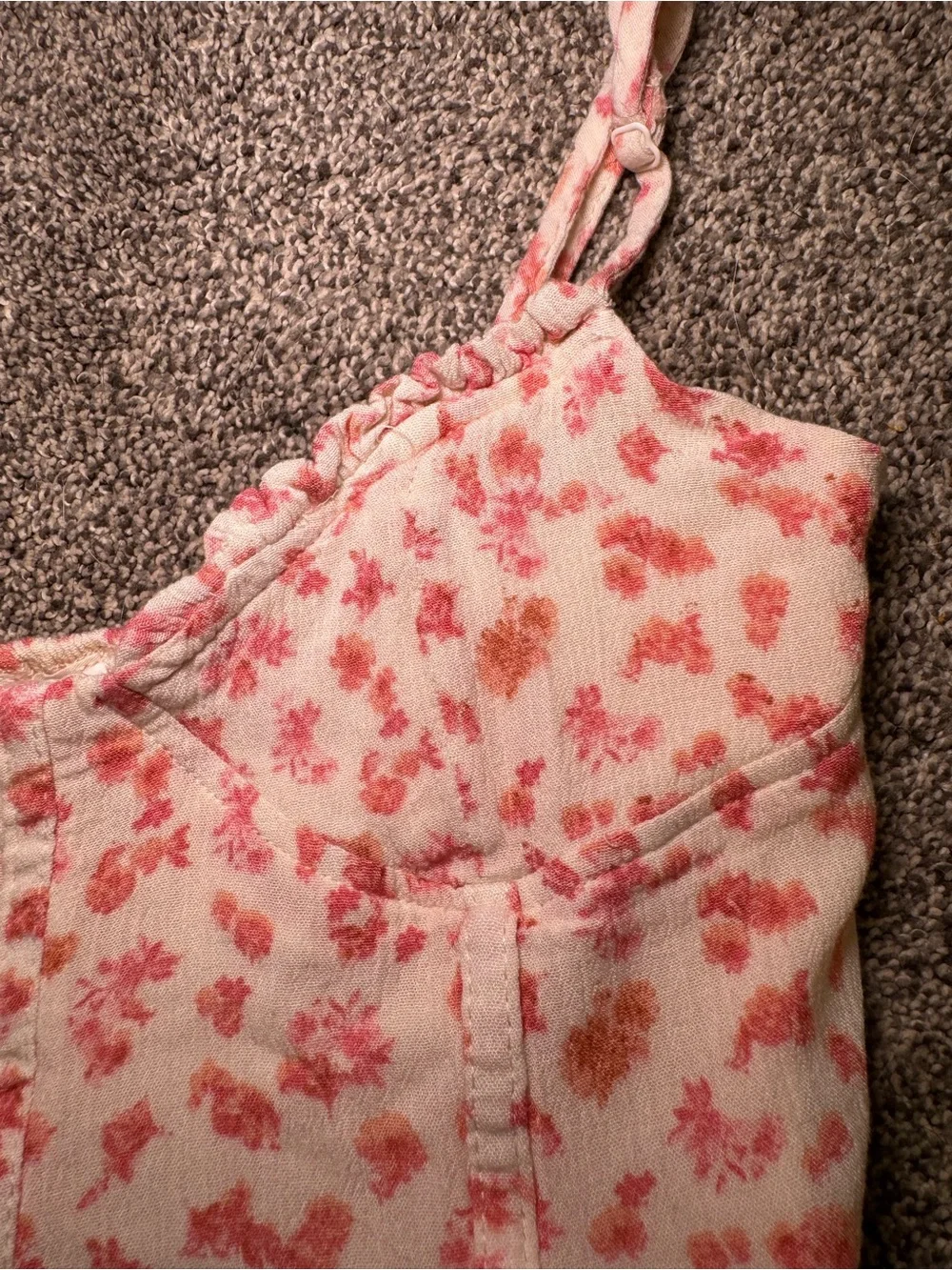 Women’s Cream Midi Sundress with Pink Floral Print